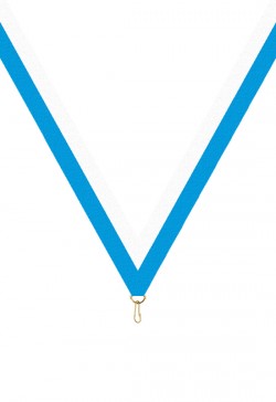 Ruban Médaille  Blanc/Bleu Ciel  : 6047