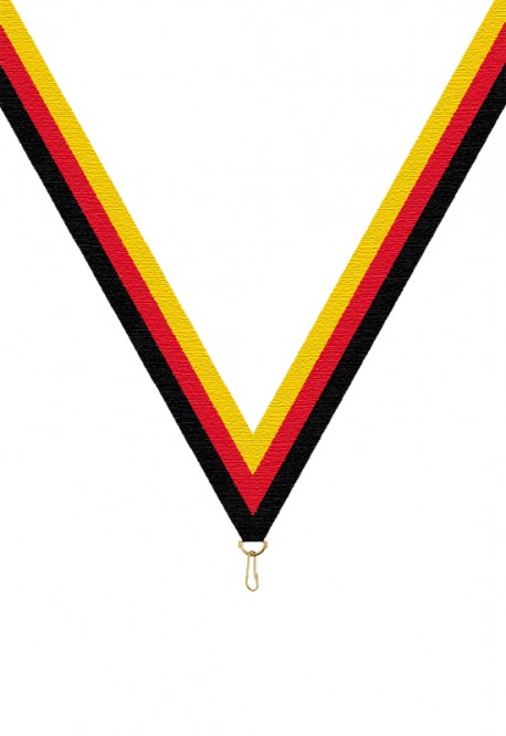 Ruban Médaille  Noir/Rouge/Jaune  : 6050
