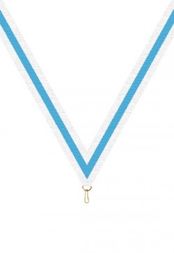 Ruban Médaille  Blanc/Bleu ciel/Blanc : 6053