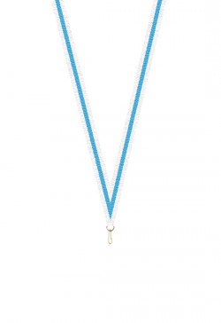 Ruban Médaille  Blanc/Bleu ciel/Blanc : 6053-1