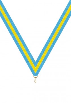 Ruban Médaille  Bleu ciel/Jaune/Bleu ciel : 6054