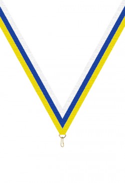 Ruban Médaille  Blanc/Bleu/Jaune : 6056