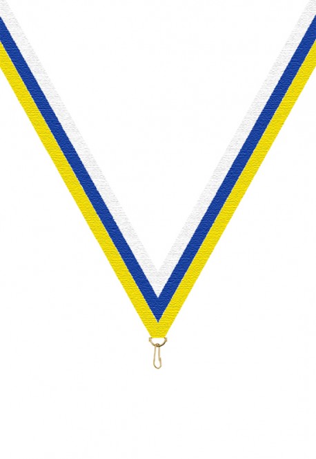 Ruban Médaille  Blanc/Bleu/Jaune : 6056