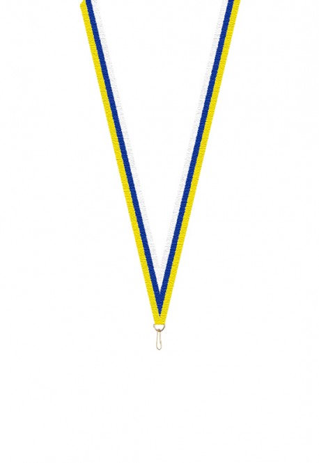 Ruban Médaille  Blanc/Bleu/Jaune : 6056-1