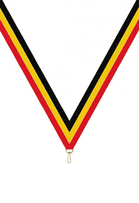 Ruban Médaille  Noir/Jaune/Rouge : 6058