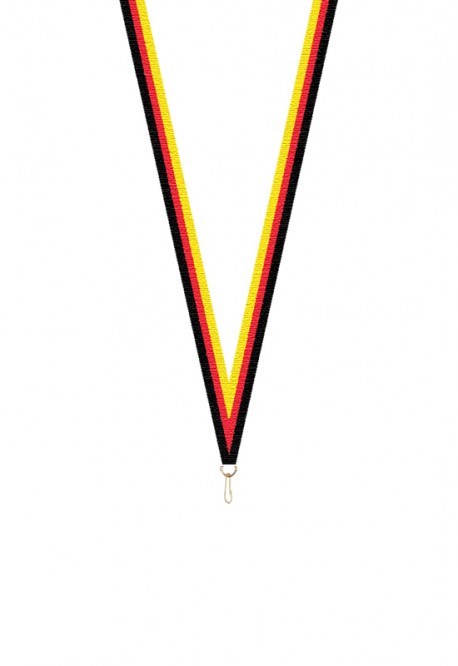 Ruban Médaille  Noir/Rouge/Jaune  : 6061