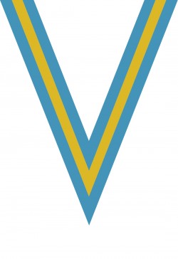 Ruban Médaille  Bleu ciel/Jaune/Bleu ciel : 6054