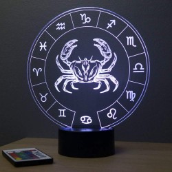 Lampe illusion 3D Astrologie Cancer