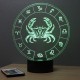 Lampe illusion 3D Astrologie Cancer