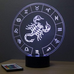 Lampe illusion 3D Astrologie Scorpion