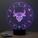 Lampe illusion 3D Astrologie Taureau