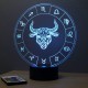 Lampe illusion 3D Astrologie Taureau