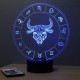 Lampe illusion 3D Astrologie Taureau