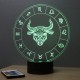 Lampe illusion 3D Astrologie Taureau