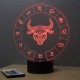 Lampe illusion 3D Astrologie Taureau