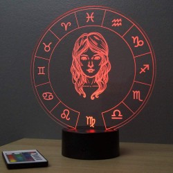 Lampe illusion 3D Astrologie Vierge