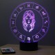 Lampe illusion 3D Astrologie Vierge