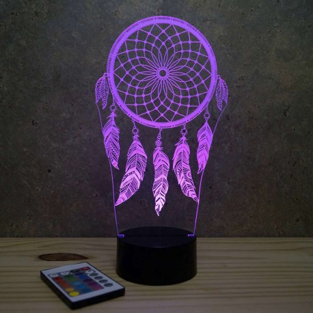 Lampe illusion 3D Attrape rÃªves contour