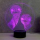 Lampe illusion 3D Autruches