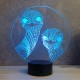 Lampe illusion 3D Autruches