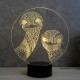 Lampe illusion 3D Autruches