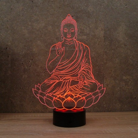 Lampe illusion 3D Bouddha