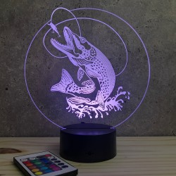 Lampe illusion 3D Brochet