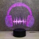 Lampe illusion 3D Casque DJ