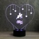 Lampe illusion 3D CÂœur Cupidon