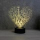 Lampe illusion 3D CÂœur I Love You