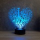 Lampe illusion 3D CÂœur I Love You