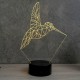 Lampe illusion 3D Colibri Origami