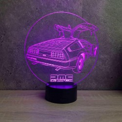 Lampe illusion 3D De Lorean DMC12