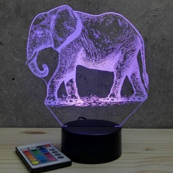 Lampe illusion 3D Ã‰lÃ©phant