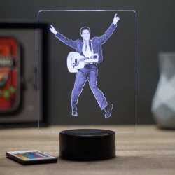 Lampe illusion 3D Elvis Presley et sa guitare