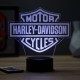 Lampe illusion 3D EmblÃ¨me Harley Davidson