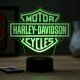 Lampe illusion 3D EmblÃ¨me Harley Davidson