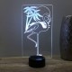 Lampe illusion 3D Flamant Rose