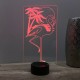 Lampe illusion 3D Flamant Rose