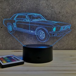 Lampe illusion 3D Ford Mustang GT 1967