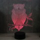 Lampe illusion 3D Hibou Chouette