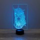 Lampe illusion 3D Licorne de face