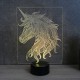 Lampe illusion 3D Licorne de profil