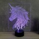 Lampe illusion 3D Licorne de profil