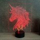 Lampe illusion 3D Licorne de profil