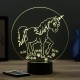 Lampe illusion 3D Licorne et fleurs