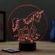 Lampe illusion 3D Licorne et fleurs