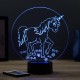 Lampe illusion 3D Licorne et fleurs