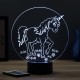 Lampe illusion 3D Licorne et fleurs