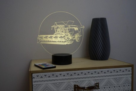 Lampe illusion 3D Moissonneuse batteuse